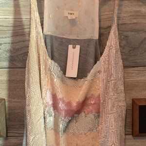 Antropologie Sequin & velvet Tank Top